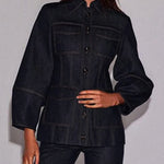 Long Sleeves Puff Sleeves Buttoned Pockets Split-Joint Lapel Outerwear