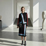 Irregularity Asymmetric Contrast Color Split-Joint Skirts Bottoms