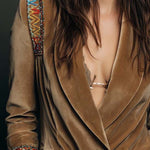 Polyester velvet Embroidered Blazer With Bohemian Detailing