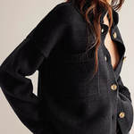 Knitted Jacket Stand Collar Solid Color Cardigan Sweater