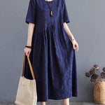Cotton Blend Solid Color Irregularity Dress