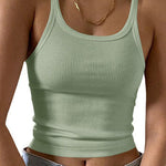 Margovil Stretchy Ribbed Knit Crop Cami Top