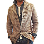 MEN'S VINTAGE LAPEL KNIT CARDIGAN JACKET