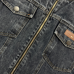 Men's Vintage Washed Baseball Collar Slim Fit Denim Jacket