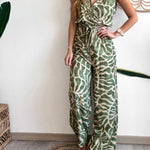 Summer Suit Swirl Print Sleeveless Jumpsuit