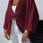 Knitted cardigan with batwing sleeves