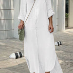 SHIRT NECK BUTTON DRESS