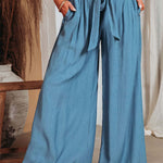Thin section solid color casual summer wide leg pants