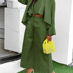 Wide Leg Solid Color Split-Joint Pants Trousers
