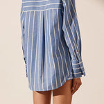 Margovil Striped Long Sleeves Curve Hem Shirt and High Rise Shorts Set
