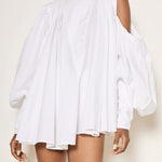 Loose Over Size Buttoned Solid Color High Neck Blouses&Shirts Tops