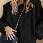 Lamb velvet balloon sleeve casual loose jacket