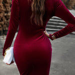 autumn winter round neck sexy bodysuit dress