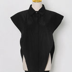 Original Solid Color Irregularity Geometry Blouse Tops