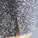 Artistic Retro Floral Printed Stand Collar Short Sleeves Cheongsam Midi Dress