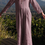 Multicolor loose round neck casual wide leg jumpsuit