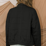 Zip Up Pocket Quilted Cropped Jacket