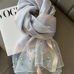 Sun-Protection Beaded See-Through Shawl&Scarf