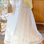 Hollow exquisite embroidery cotton skirt romantic French swing skirt female holiday skirt