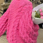 Margovil Round Neck Oversized Cable Knit Sweater