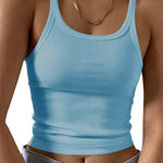 Margovil Stretchy Ribbed Knit Crop Cami Top