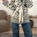NVLT Knit Fringe Cardigan Sweater