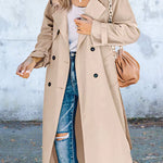 Work Solid Patchwork Turndown Collar Outerwear