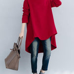 Loose Turtleneck Cropped Sweatshirt