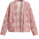 Loose Fashion Versatile Printed Cardigan Long Sleeve Cotton-padded Jacket