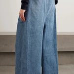 Stylish Pleated Casual Pocket Wide-leg Jeans