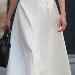 White Halter Neck Tailored Midi Dress