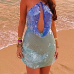 Margovil Halter Cut Out Open Back Sequin Mini Dress