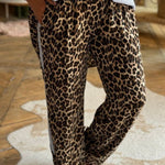 Solid Color Hollow Lace Lapel Short-sleeved Top and Elastic Waist Loose Pocket Pants Set