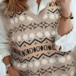 V Neck Knit Sweater Vest Plus Size Tank Top