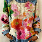 Women's Retro Floral Print Top