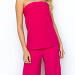 Chic Strapless Tube Top and Pocketed Wide Leg Pants Set