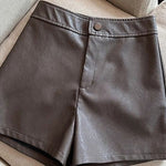 Margovil Chicest High Rise Faux Leather Shorts