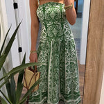 Strappy Backless Botanical Garden Print Maxi Dress
