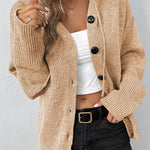 Drawstring knitted cardigan jacket