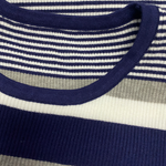 Men's Spring and Summer Casual Horizontal Stripe Knit Short Sleeve T-Shirt
