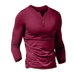Men's solid color long sleeve T-shirt