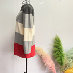 Margovil Color Block Pocket Casual Striped Sweater