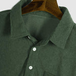 Men's Corduroy Half Button Short Sleeve POLO