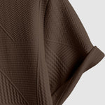 Geometric jacquard round neck T-shirt + shorts 2-piece set