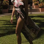 Cover-up Printed Wrap Midi Skirt