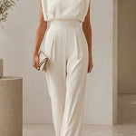 Margovil Round Neck Sleeveless High Waist Wide Leg Jumpsuit