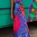 Margovil Strappy Backless Tie Dye Maxi Dress