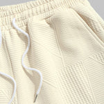 Geometric Jacquard  Drawstring  Shorts