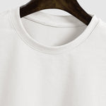 Men's Solid Color Suede Sleeveless Round Neck T-shirt