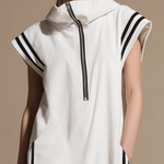 Retro Sporty Color-blocked Striped Sleeveless Midi Dress